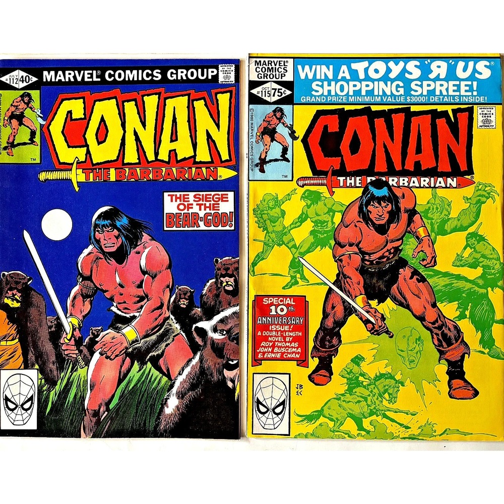 Lot of 7 Marvel Comics Conan the Barbarian 1980+ 112 115 155 163 196 224 10th An